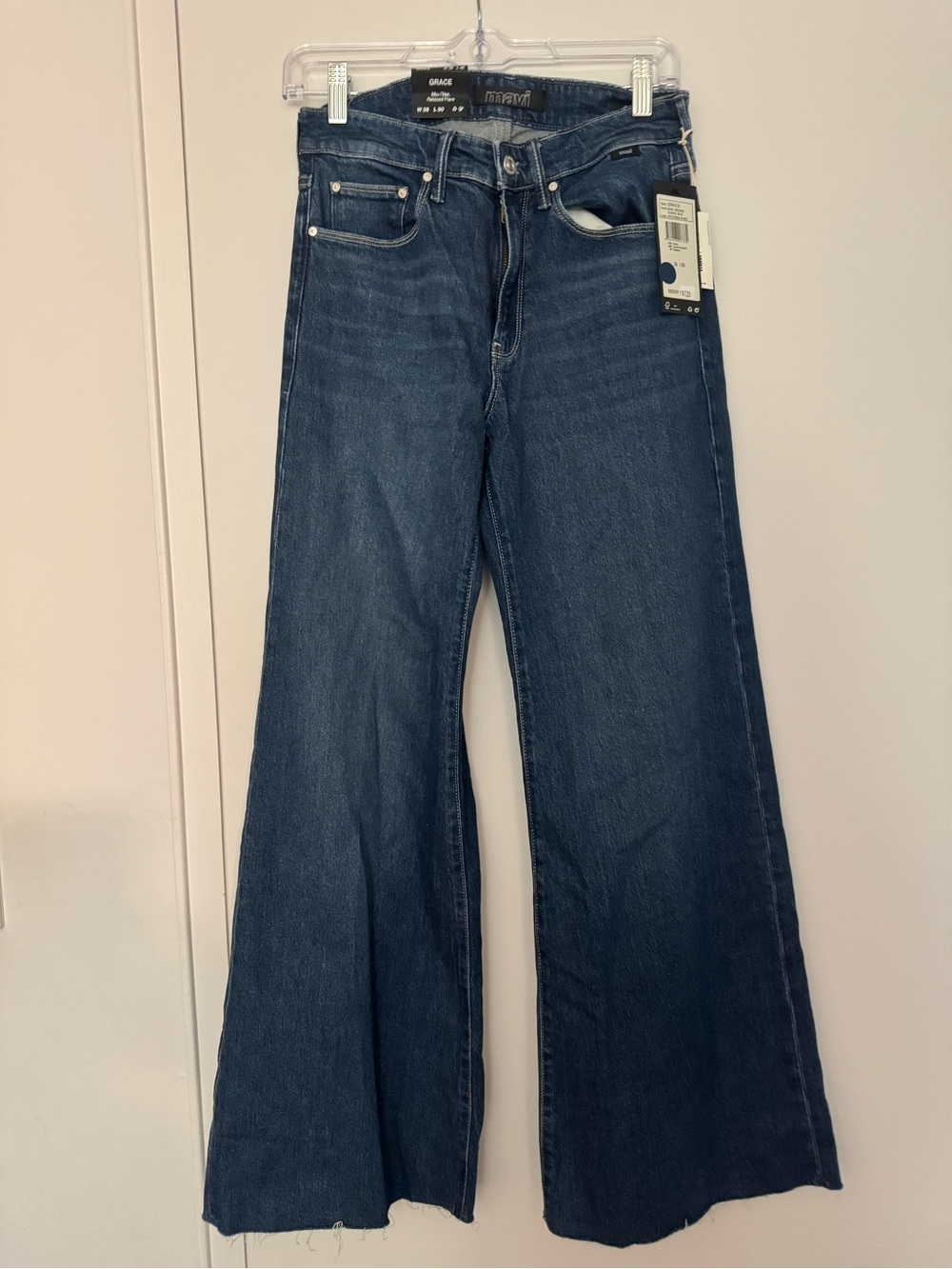 Mavi Wide Leg High-Rise Jeans in Dark Blue Denim